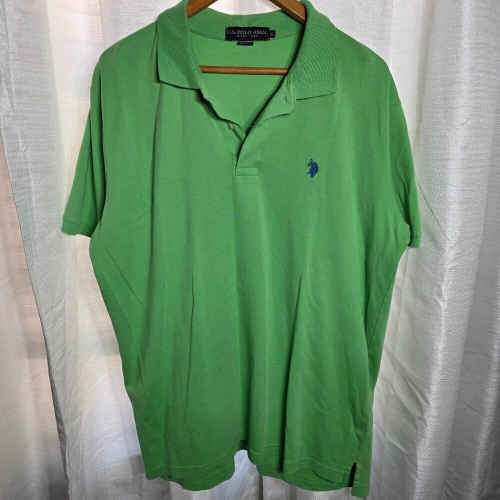 U.S. Polo Assn Men's Green Short Sleeve Pique Golf Shirt Size XL